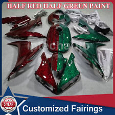 Red+Green Forged Carbon Fiber Fairings+Tank For Kawasaki Ninja ZX6R 2007-2008