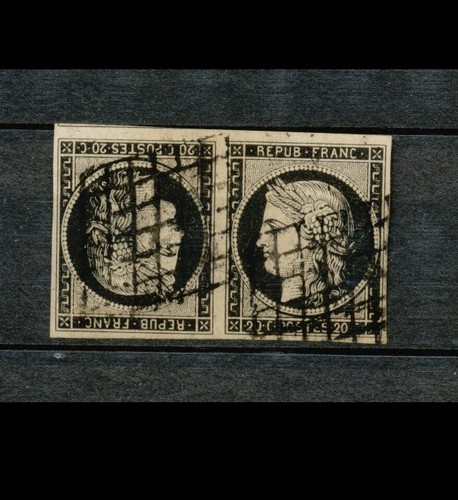 1849 france ceres paire - 3d, 20c