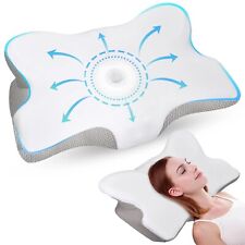 Oreiller Cervical, Ergonomique en Mémoire de forme, Antibactérienne, Massage cou