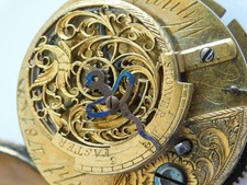 c1781 SEPT. ANTIQUE FUSEE POCKET WATCH by R. WYNN