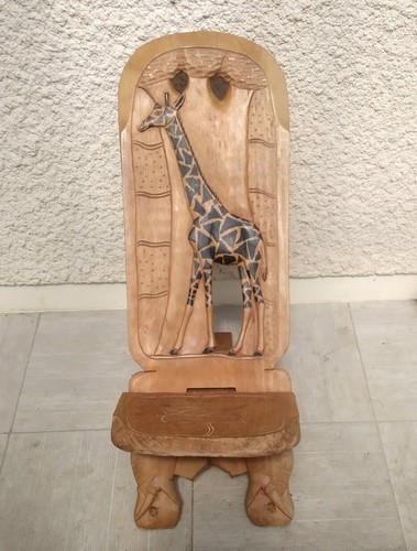 Chaise africaine motif girafe
