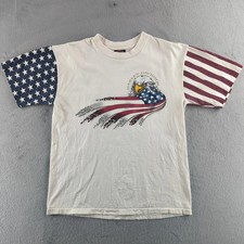Harley-Davidson Shirt Mens Large American Flag Stars Stripes Eagle Made USA 1997