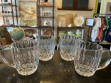 Cristal D'Arques Paul Sebastian Lead Crystal Set of (4) Coffee Tea Mugs FRANCE