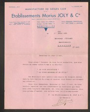 MONTPELLIER (34) LEATHER SEAT FACTORY "Ets. Marius JOLY & Cie" in 1933