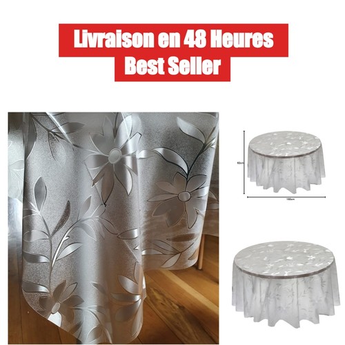 Nappe ronde transparente - transparente, pvc