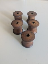 5 bobine ancienne roulette buis passementerie broderie 19 ème bois dentelle 