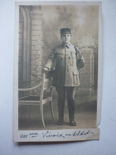 Carte photo femme uniforme - carte,