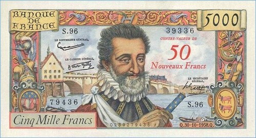 Nouveaux francs henri - henri, iv