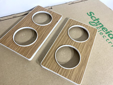 Lot de 2 - SCHNEIDER Odace Touch Plaque double bois naturel lis. blanc- S520804N