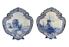 Pair Antique Delft Wall