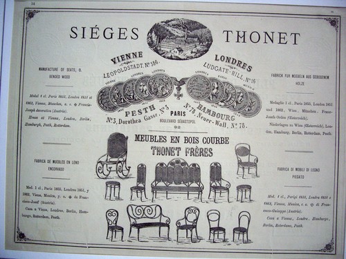 Publicité sièges thonet - sièges, 1860