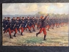 ILLUSTRATED CP TUCK OILETTE FRENCH ARMIES FORWARD AT BAYONET - 46591