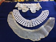 lot=== 3 antique collars, organandi, cotton, richelieu embroidery 