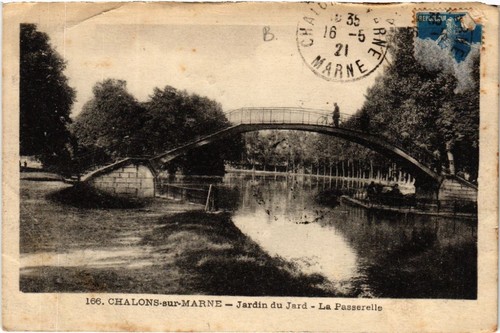 Cpa chalons sur marne jardin - chalons-sur-marne,