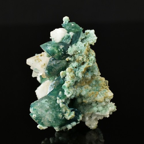 Quartz sur céladonite inclus - quartz,