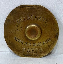 Antique Delagrave School Furniture Accessory Lid Inkwell School Table