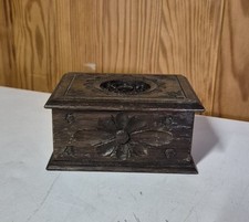Wooden chest box carved openwork pattern J.Gourret les petits furniture Breton