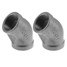 Raccords tuyaux acier inox 304 3/4" BSPT coude 45° adaptateur 2 pcs