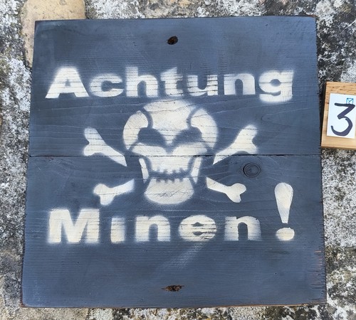 Panneaux bois achtung minen - panneaux,
