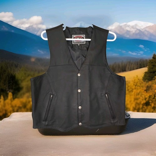 Leather motorcycle vest xl - motorcycle,