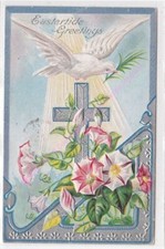 CPM WAFFLE EMBOSSED CROSS Eastertide greetings white dove ca1910