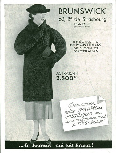 Publicité ancienne manteaux