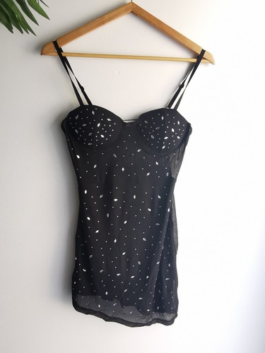 Robe sexy très courte - noir, et