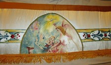 ALTAR FRONT ANTEPENDIUM PAINTED THE ANNOUNCEMENT 20th vintage painted altar