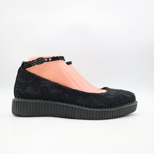 TUK Ballet Mary Jane Women’s Size 9 Black Floral Creeper Platform Buckle Shoes