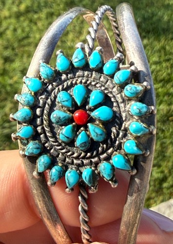 Ancien bracelet manchette zuni - bracelet,