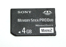 SONY CYBERSHOT & PSP CARTE MEMOIRE SONY 4GB MEMORY STICK PRO DUO MAGICGATE MARK2