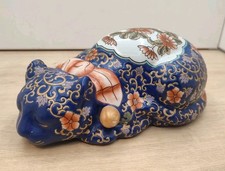 Chat Endormi Imari Porcelaine