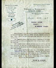 PARIS (X°) SWISS CHOCOLATES Vevey & Orbe / Milk NESTLE "PETER & KOHLER" in 1912