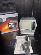 Wega Tanns Portable 5” Black And White Television Radio 12v 110a Batteries