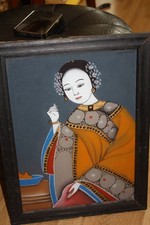 PEINTURE  FIXÉE SOUS VERRE