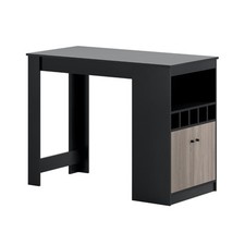 Table de Bar Coin Petit-Déjeuner Haut de Cuisine Armoire de Rangement et Étagèr