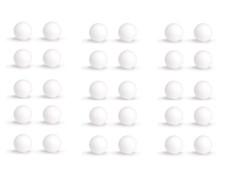 30 balles dures de babyfoot blanches qualité PRO