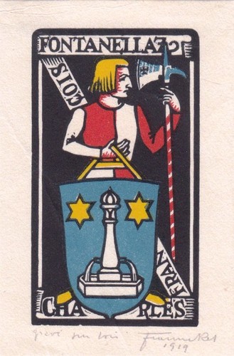 Exlibris livre art bois - livre,