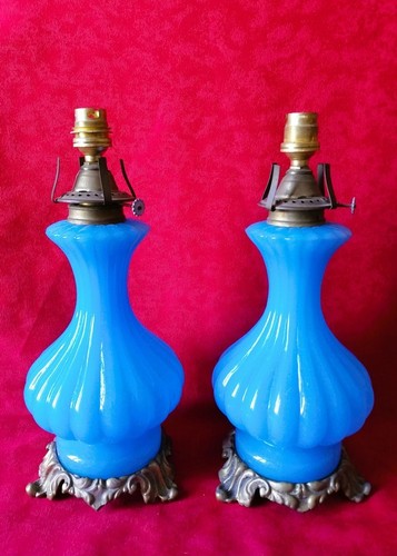 Paire lampes opaline - paire,
