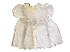OLD VINTAGE GIRL WEDDING DRESS POLYESTER AND LACE DOLL WEDDING