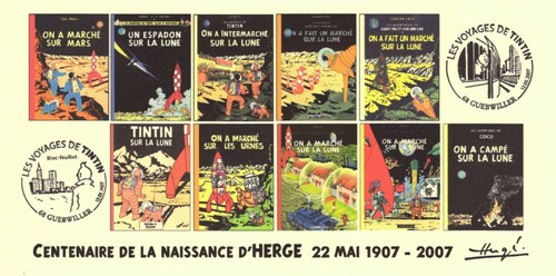 France 2007 fdc carte tintin - france,
