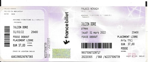 Billet concert julien doré - julien,