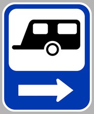 EMPLACEMENT ZONE AIRE CARAVANE DROITE CAMPING AUTOCOLLANT STICKER CAM197
