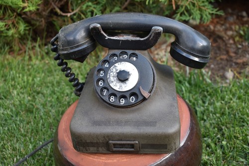 German bakelite telephone - german,