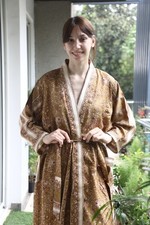 Robe longue kimono vert et