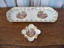 Plat de service nacré et cendrier décors  FRAGONARD VINTAGE parfait état