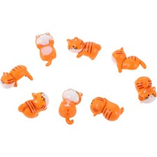  Figurine de chat orange 8 pièces : décoration de tableau de bord de chat