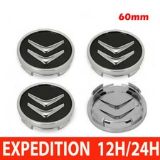 4 Cache Moyeu Jante  Roue Enjoliveur Logo insigne noir Citroen 60mm Neuf+ suivi