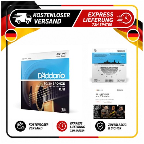 Addario ej11 cordes - d'addario, guitare