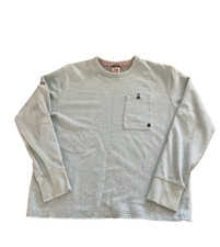 Relwen Sweatshirt Mens XL Windsurf Pocket Crewneck Light Blue Huckberry *Flaw*